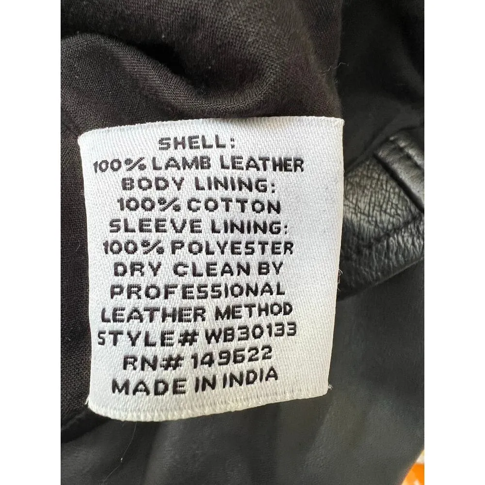 Walter Baker Liz Black w/ Silver Accents Leather Crop Moto Jacket Size: Small - Image 6