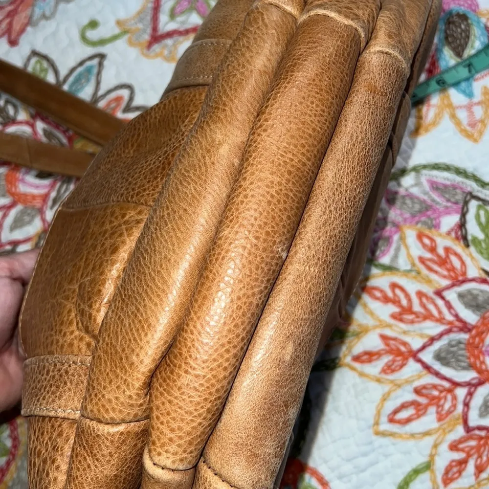 the sak brown shoulder bag purse tote three zip close pouches outside pockets - Image 10