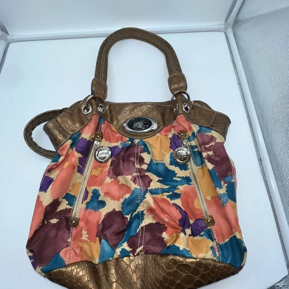 Sienna Ricchi Color Painted Floral‎ Shopper Brown - Image 3