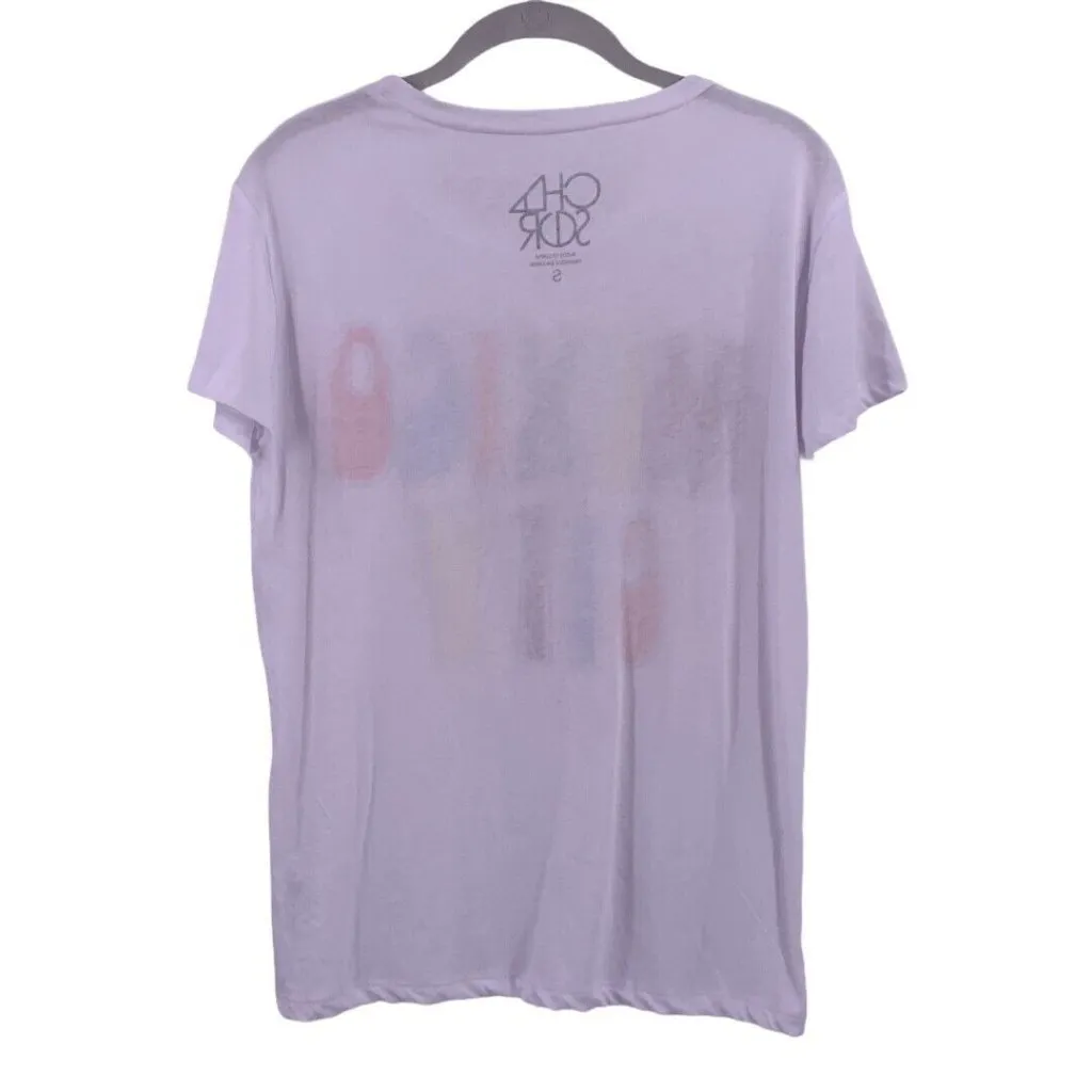 NWT Chaser White Cotton Blend MEXICO CITY Retro Print T-Shirt Size Medium - Image 3