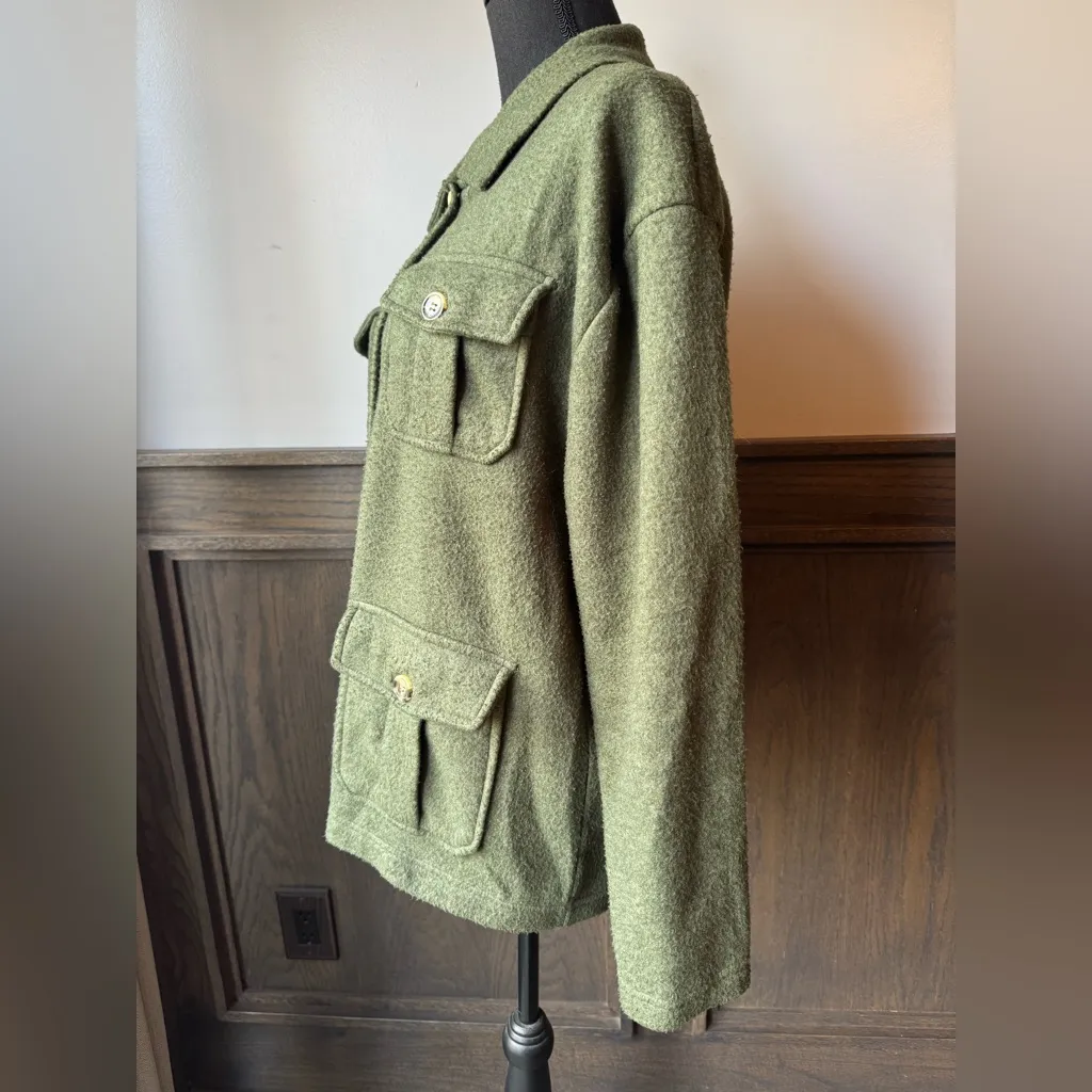One Step Up performance fleece Olive Green Jacket - Image 2