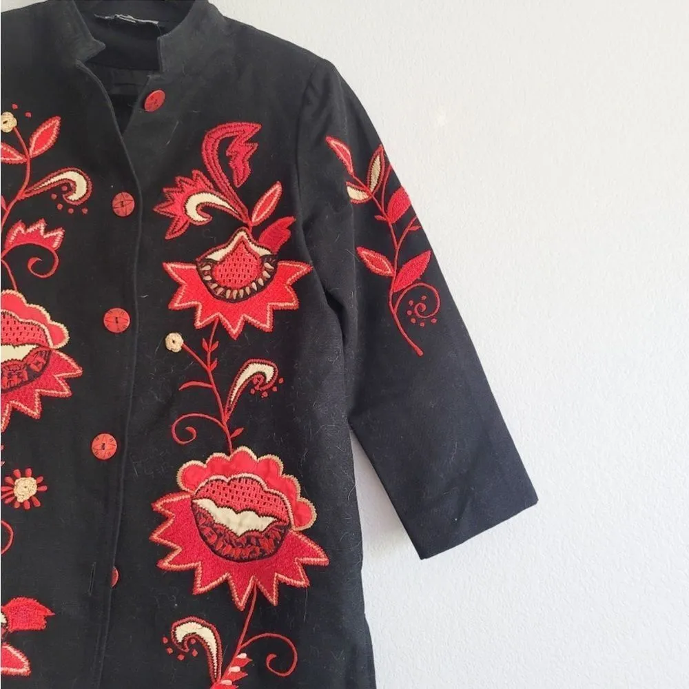 Indigo‎ Moon Black Artsy Coat Size XS - Image 2