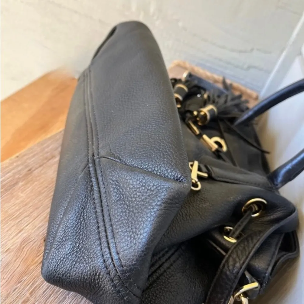 , Black Leather Bucket Bag EUC - Image 6