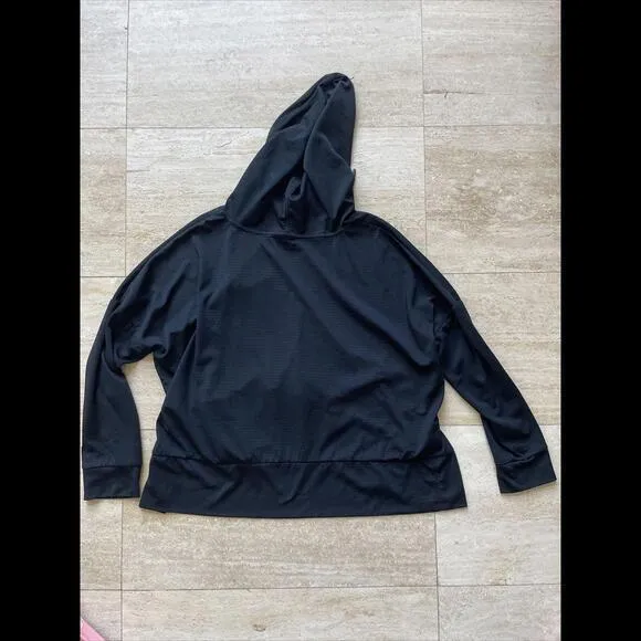 Mondetta Ladies' Ottoman Hoodie Oversized‎ Boxy Fit Lightweight Black L Size L - Image 2