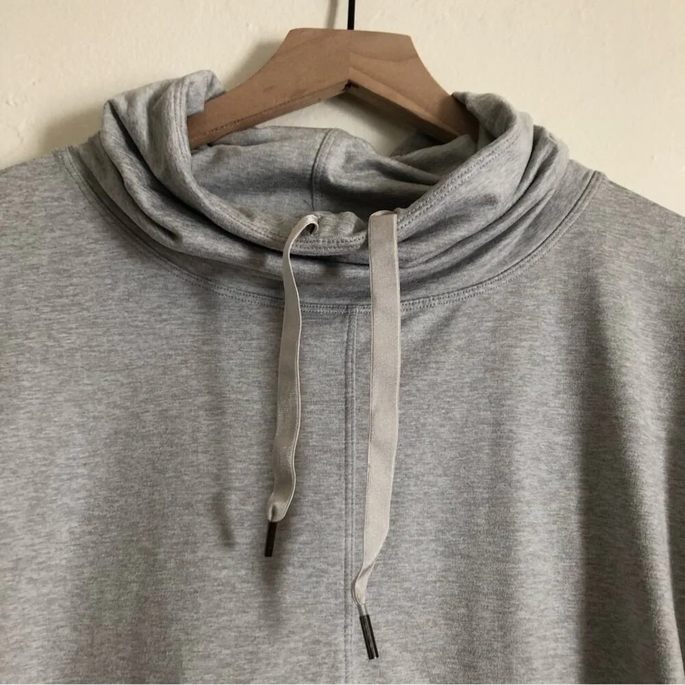 Apana Athletic Activewear Gray Drawstring Cowl Neck Pullover Sweatshirt Sweater - Image 3