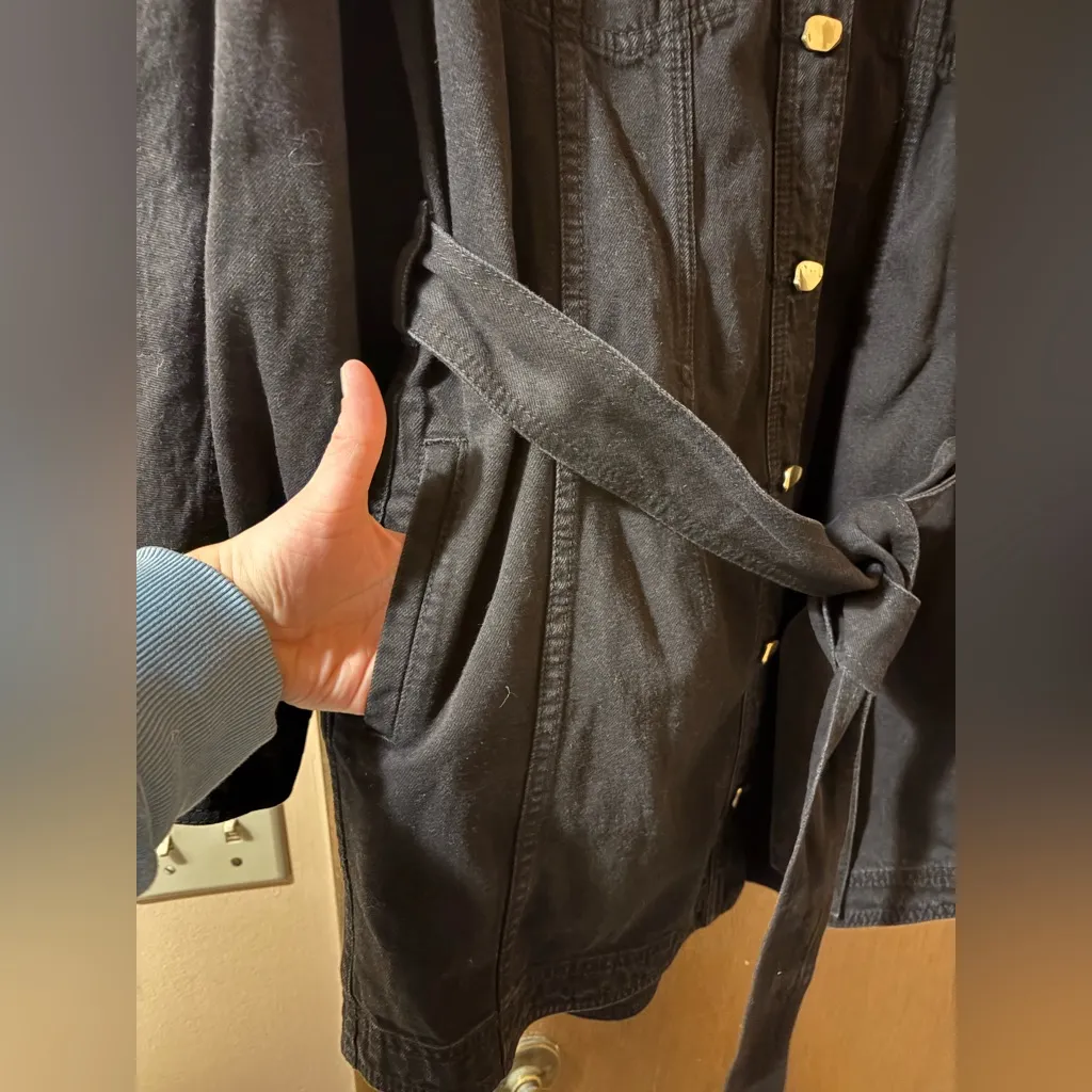 Aje Lola Denim Mini Dress in Black Size 10 - Image 10