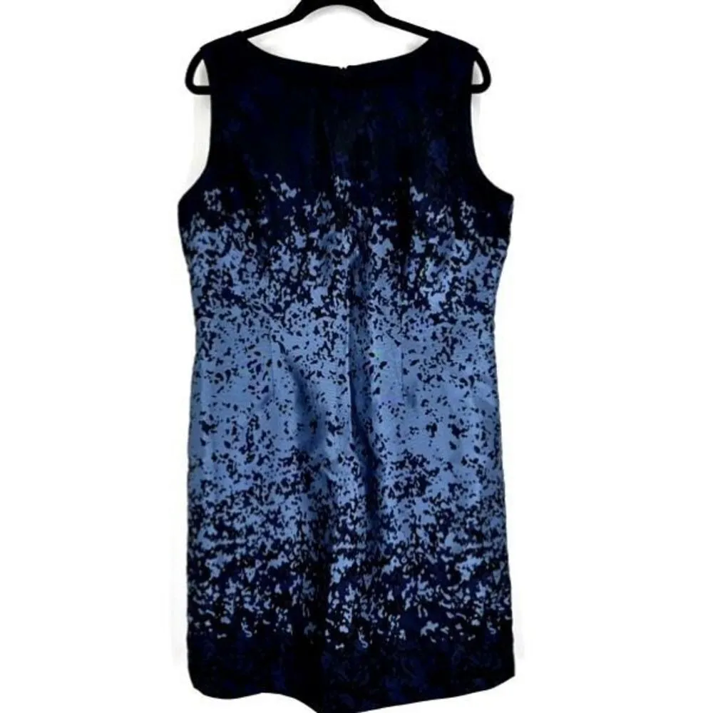 Mario Serrani Womens Sleeveless shimmer‎ Pleated Midi Dress Blue Size 14 Party - Image 3