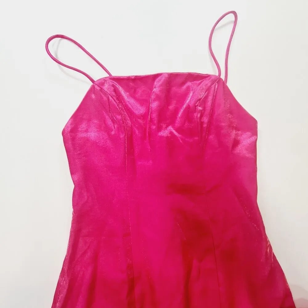 MORE TO COME Ella Ruffle Mini Dress in Hot Pink XXS - Image 5