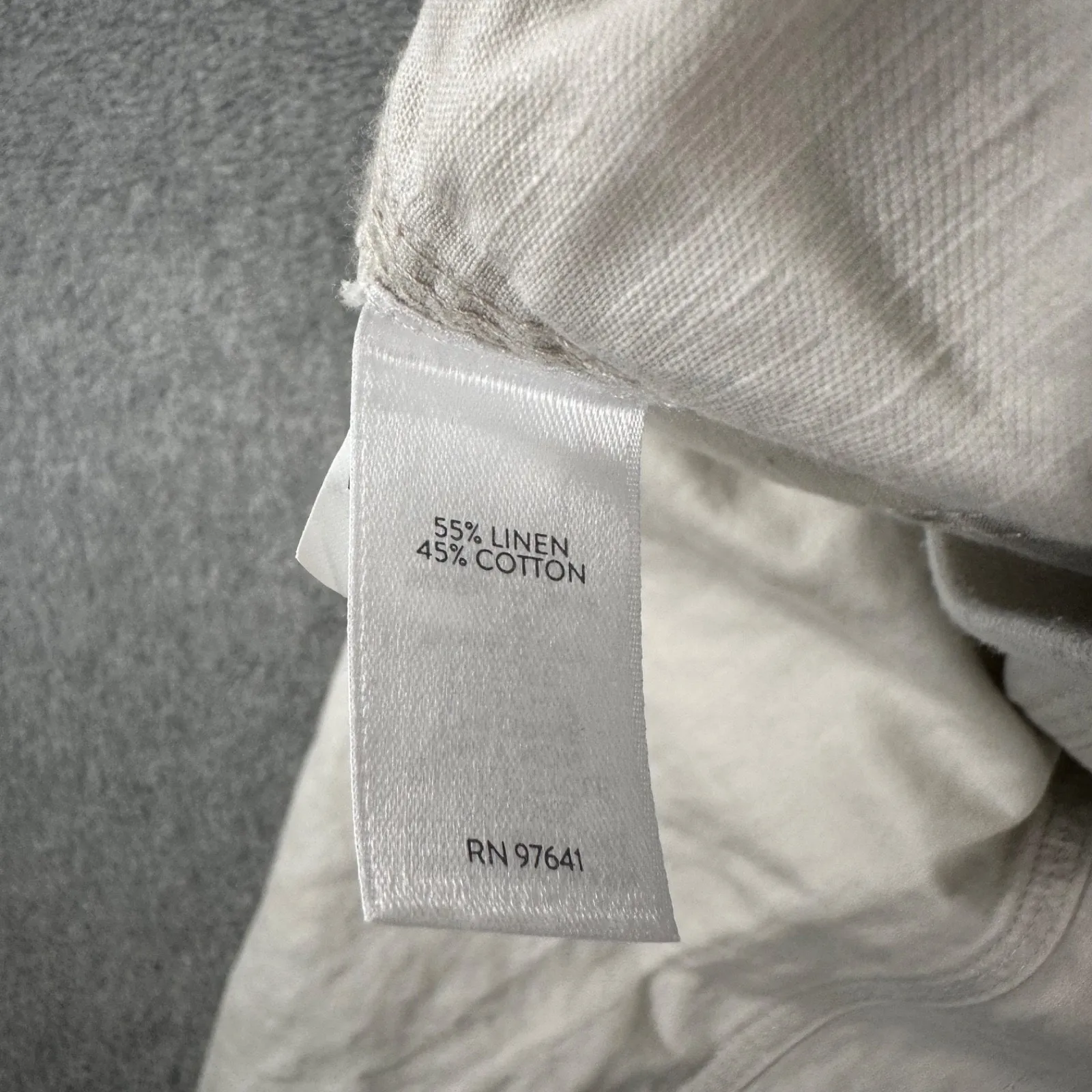 J.Jill Roll Tab Pants Women Small Beige Straight Leg Elastic Waist Linen Blend - Image 8