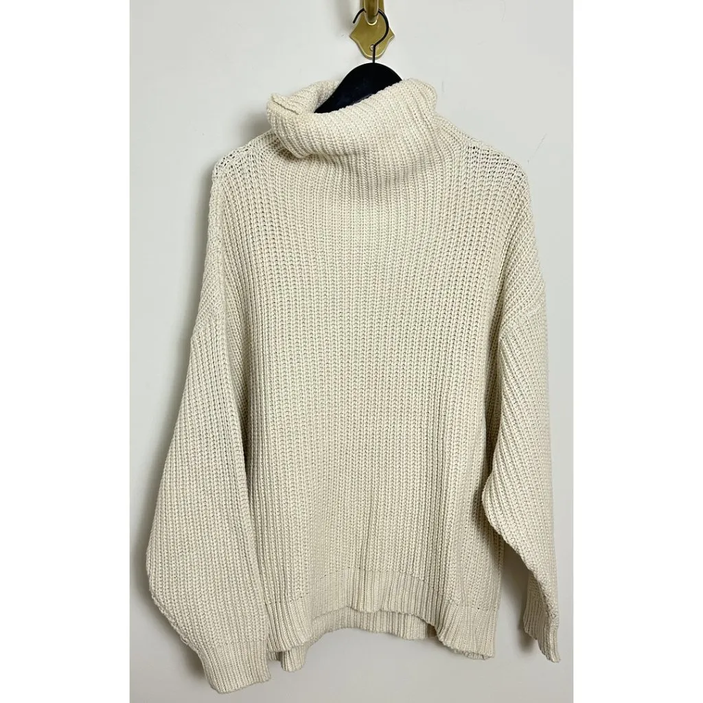 Free People  Swim Too Deep Turtleneck Sweater in Tea Size Medium - Image 5
