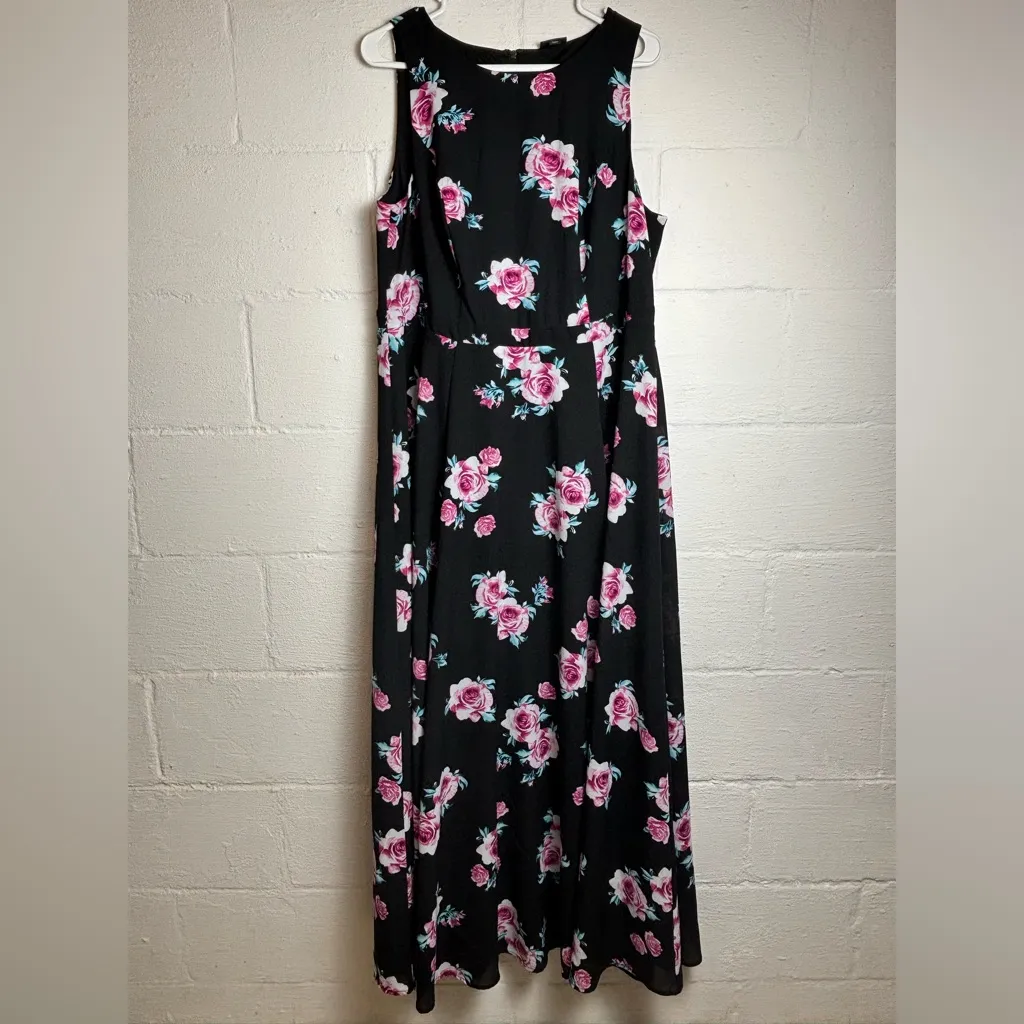 Torrid Plus Size Floral High Neck Georgette Woman’s Maxi Classic Dress Size 16 - Image 3
