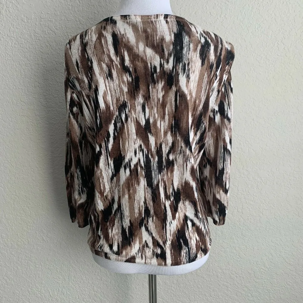 J.Jill  Button Up Cardigan Sweater in Linen Cotton - Image 3