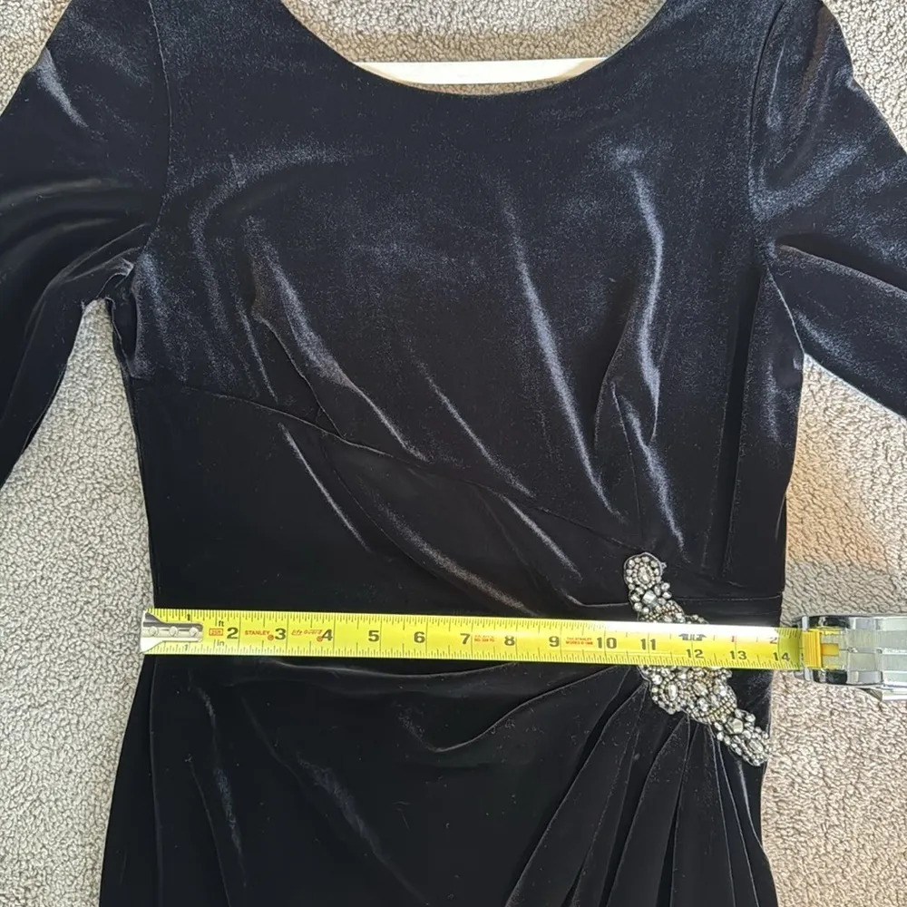 Alex Evenings Black Velvet Dress & Wrap Set Beaded Waist Size 10 Formal Cocktail - Image 10