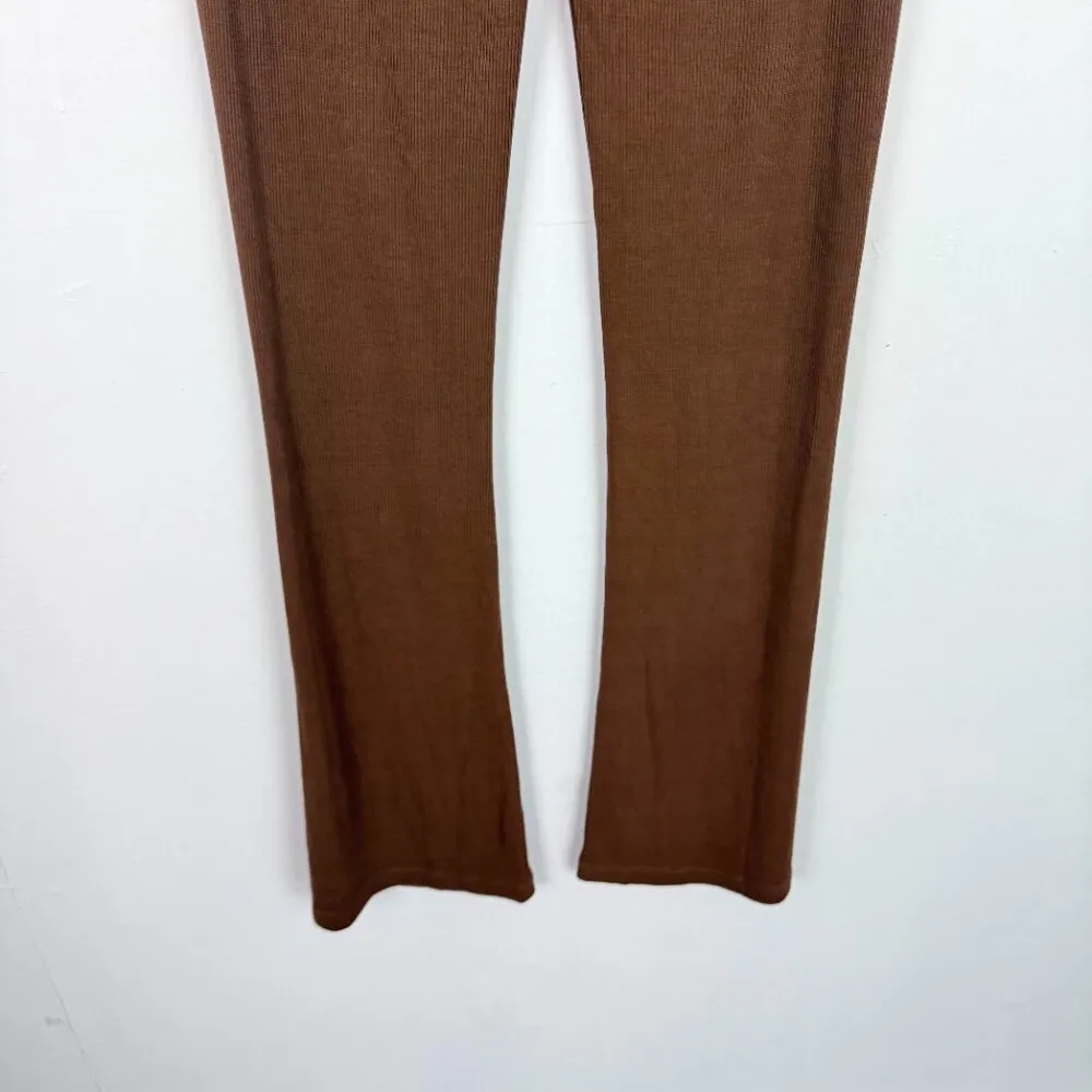 Princess Polly NWT  Imogen Pants Ribbed Pull On Flare Brown Size 6 NEW - Image 10