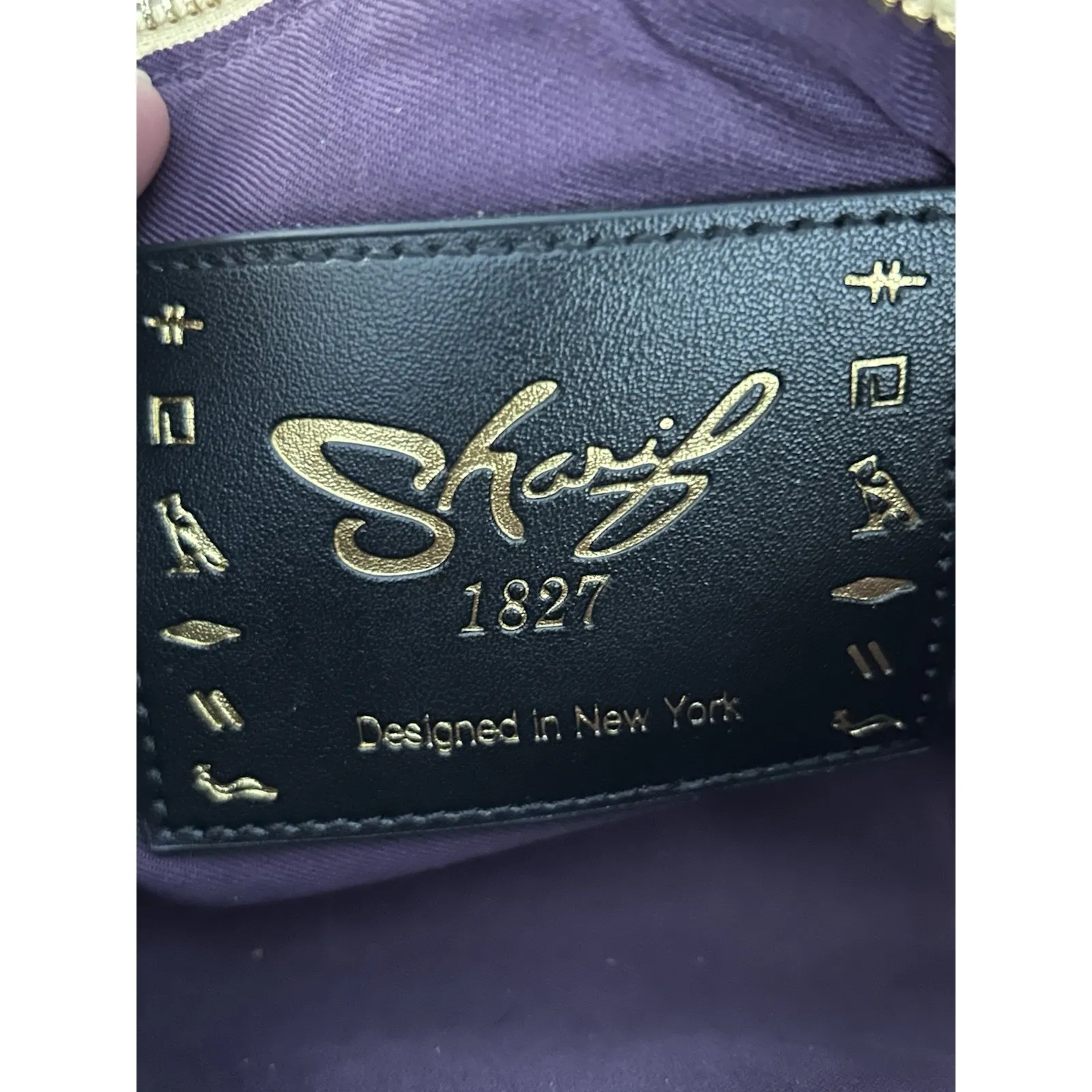 Sharif 1827 Designed in New York Double Jaguar Logo Yellow Leather Wristlet‎ - Image 7