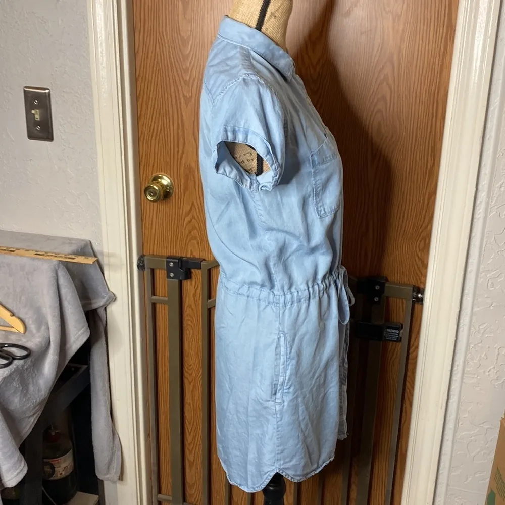Thread & Supply Denim Dress Light Blue Size S - Image 6