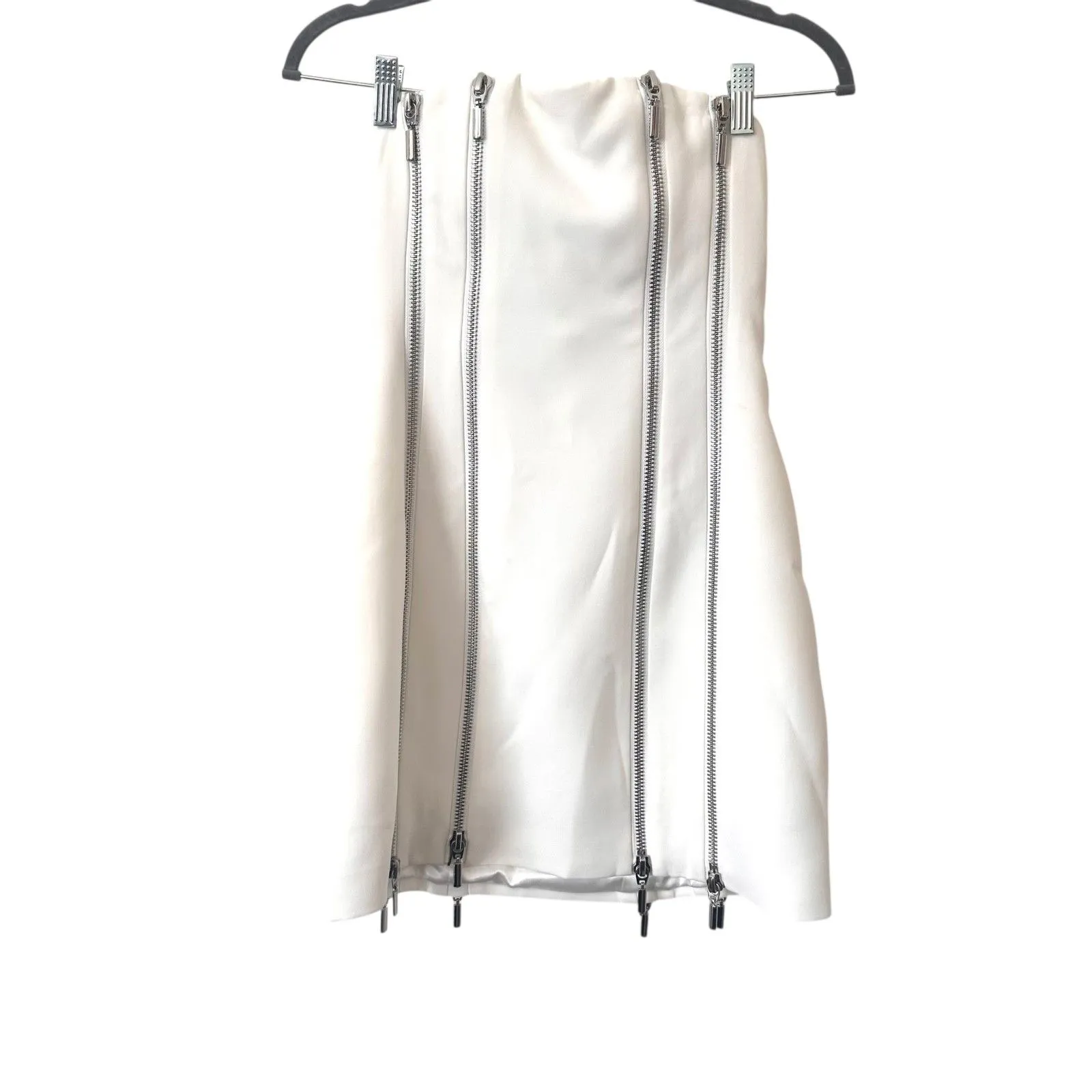 NONCHALANT LABEL Gayle Zippered Mini Dress‎ White X - Image 2