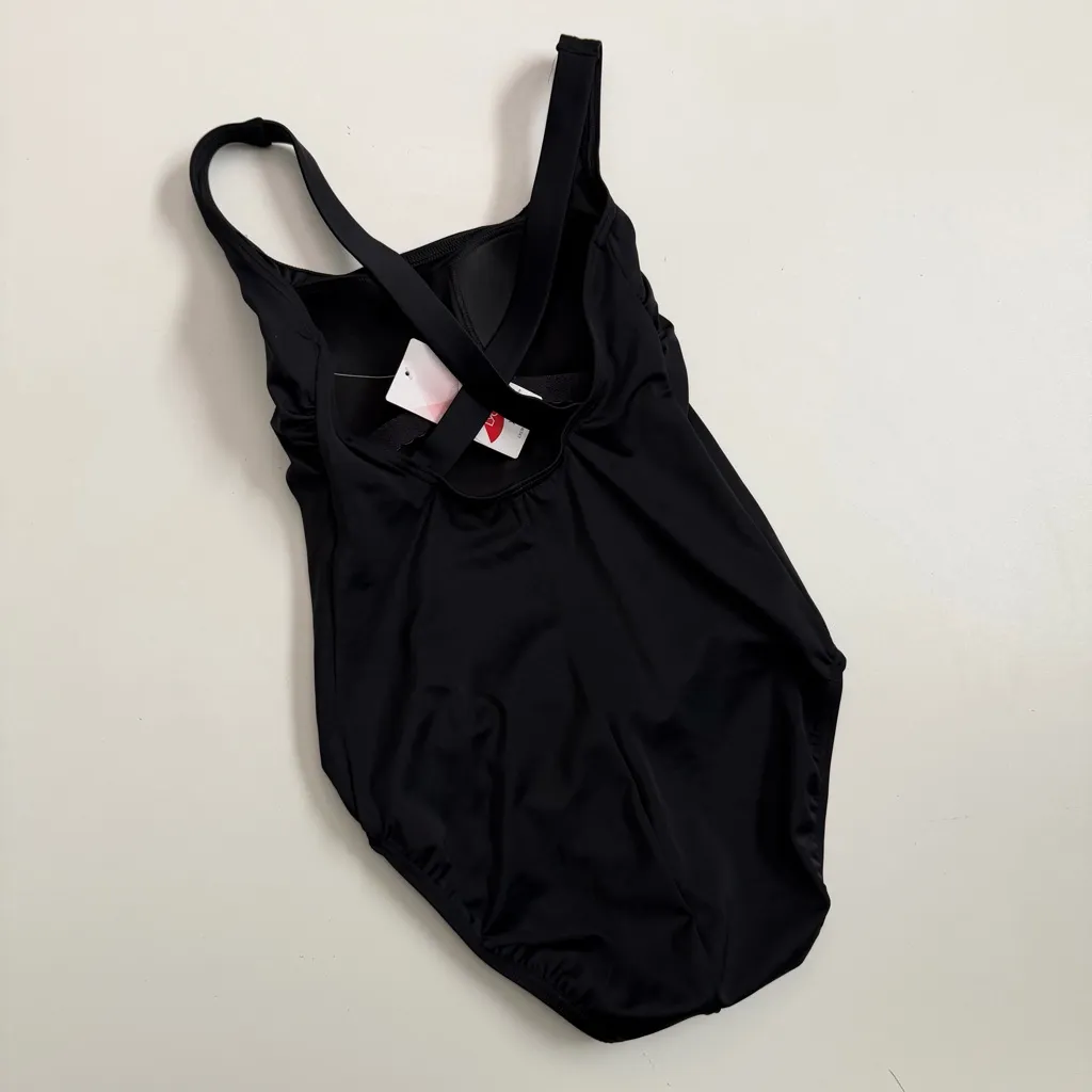Lands End Swimsuit One Piece Lightly Padded Thick Straps Lycra Xtra Lite Black - Image 4