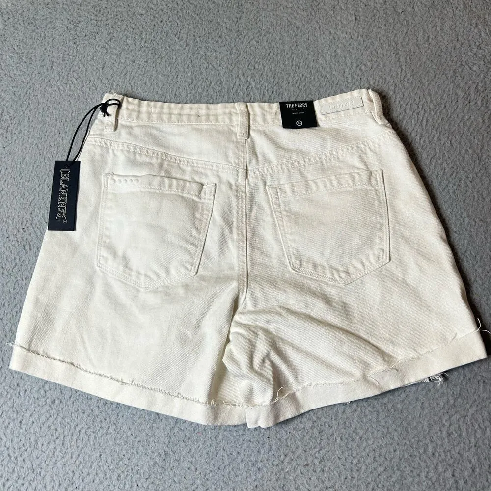 BLANKNYC Short Womens 26 Cream Denim The Perry‎ In See You Again Distressed NEW - Image 2