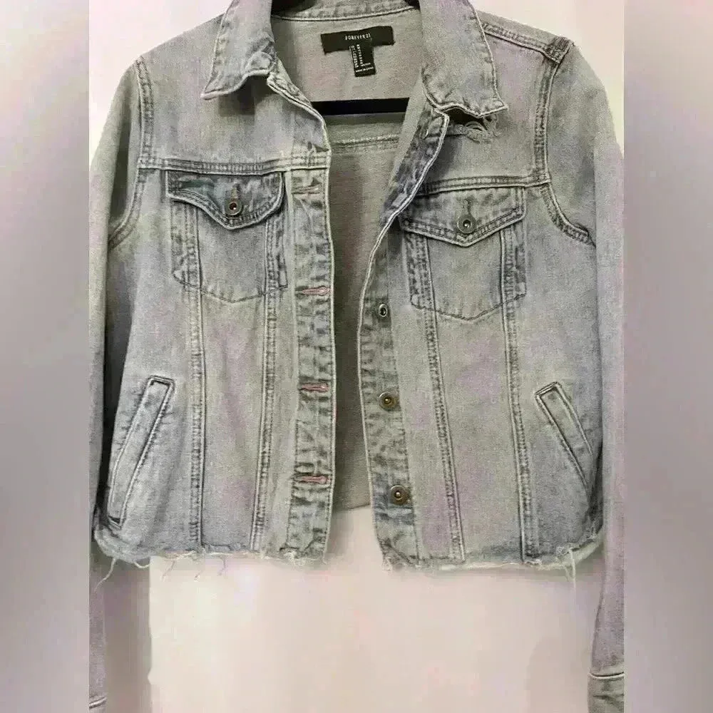 Forever21 Distressed Jean Jacket Size M - Image 2