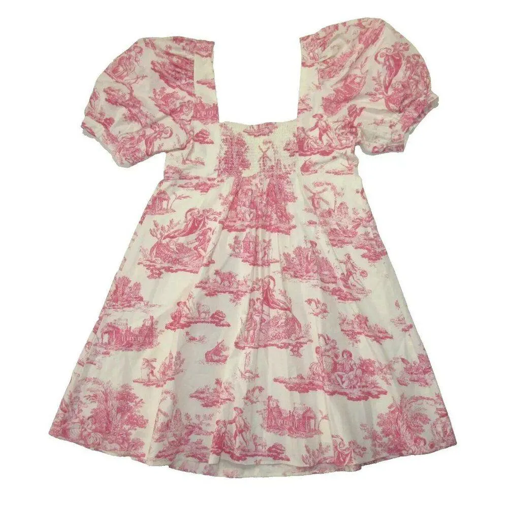 NWT Laura Ashley x Urban Outfitters Penelope In Red Pink Cherub Babydoll Dress M - Image 5