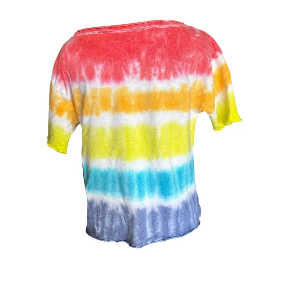 Chaser Rainbow Tie Dye Short Sleeve T-Shirt Casual Summer Beach Festival Top M - Image 3