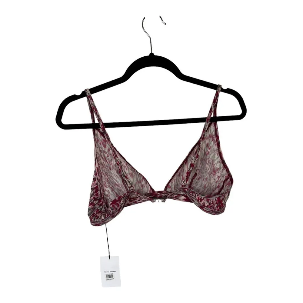 Isabel Marant Niall Raspberry Printed Triangle Bikini Swimsuit Top Size 42 New - Image 4