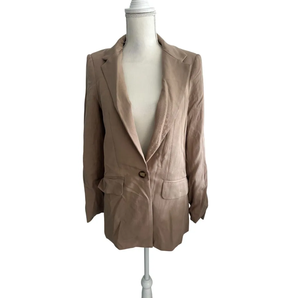 Reformation  Tan Casual Blazer Jacket Size Medium - Image 4