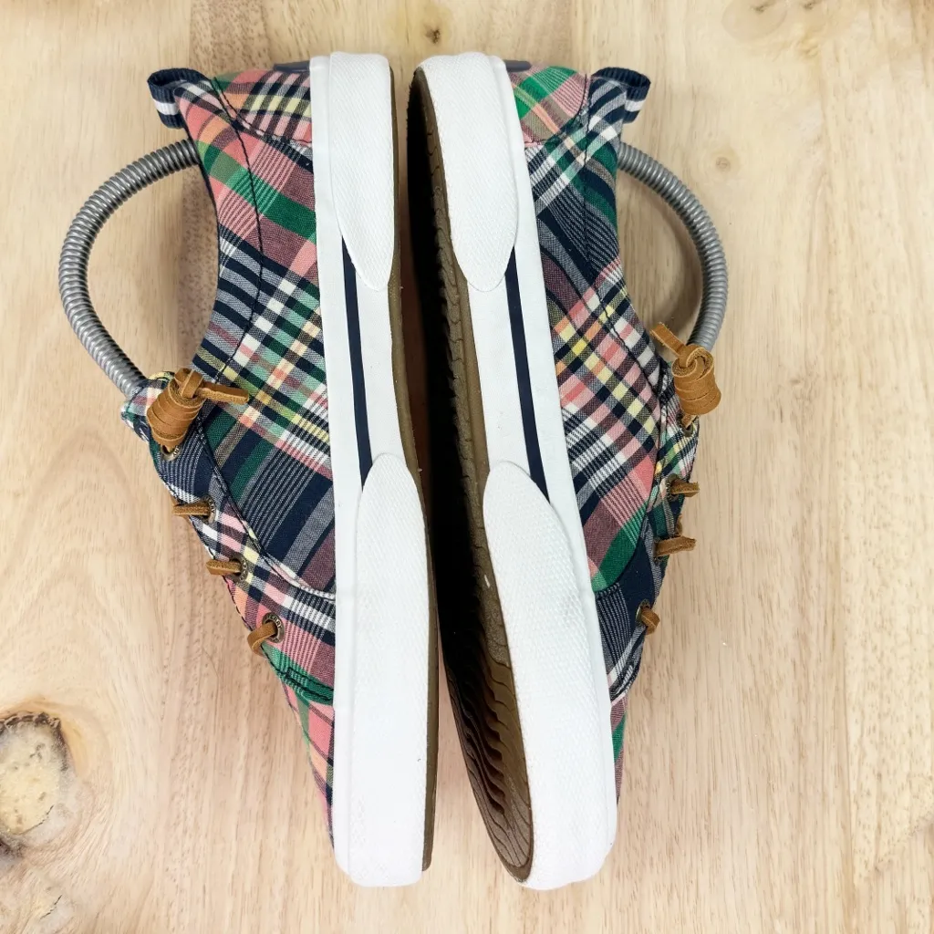 Sperry Pier Wave LTT Plaid Canvas Sneak Boat Shoes Women‎ 8.5 STS85163 - Image 5