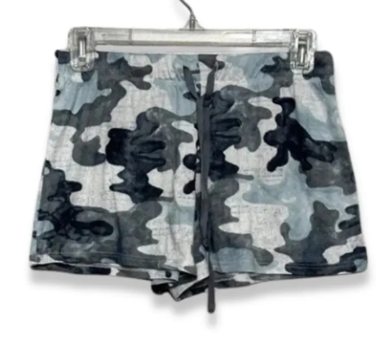 Lounge Sleep Shorts Camouflage Print Adjustable Drawstring Stretchable Gray NWOT - Image 1