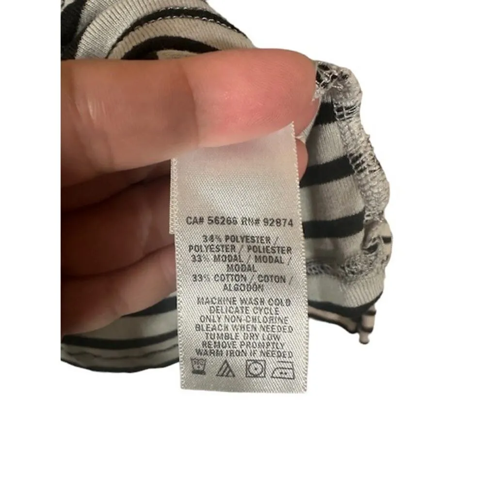 Splendid White & Black Striped Long Sleeve Turtle Neck Shirt Women Sz XS - Image 8