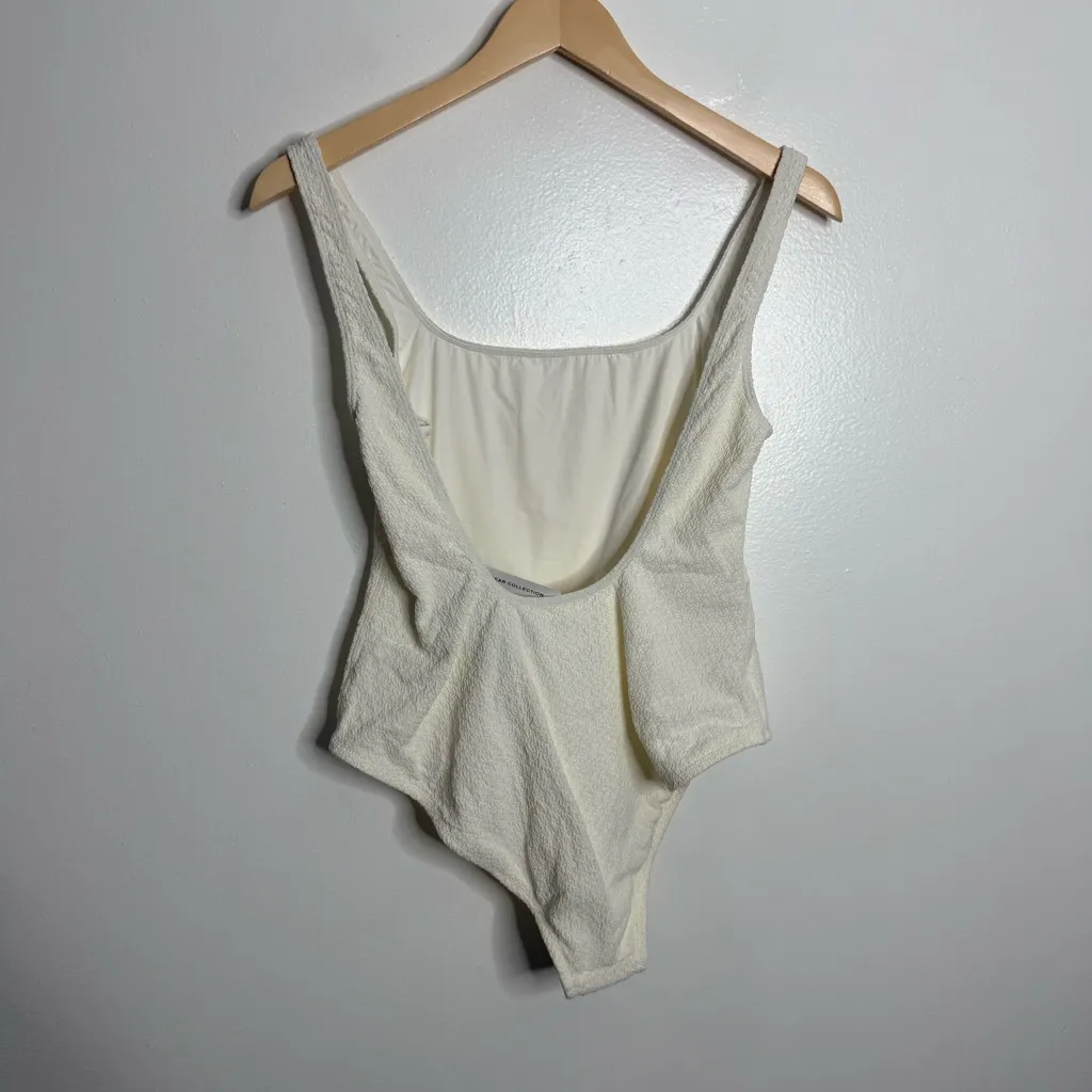 NWT Massimo Dutti Off White One Piece‎ Open Back Swimsuit Size Large - Image 4