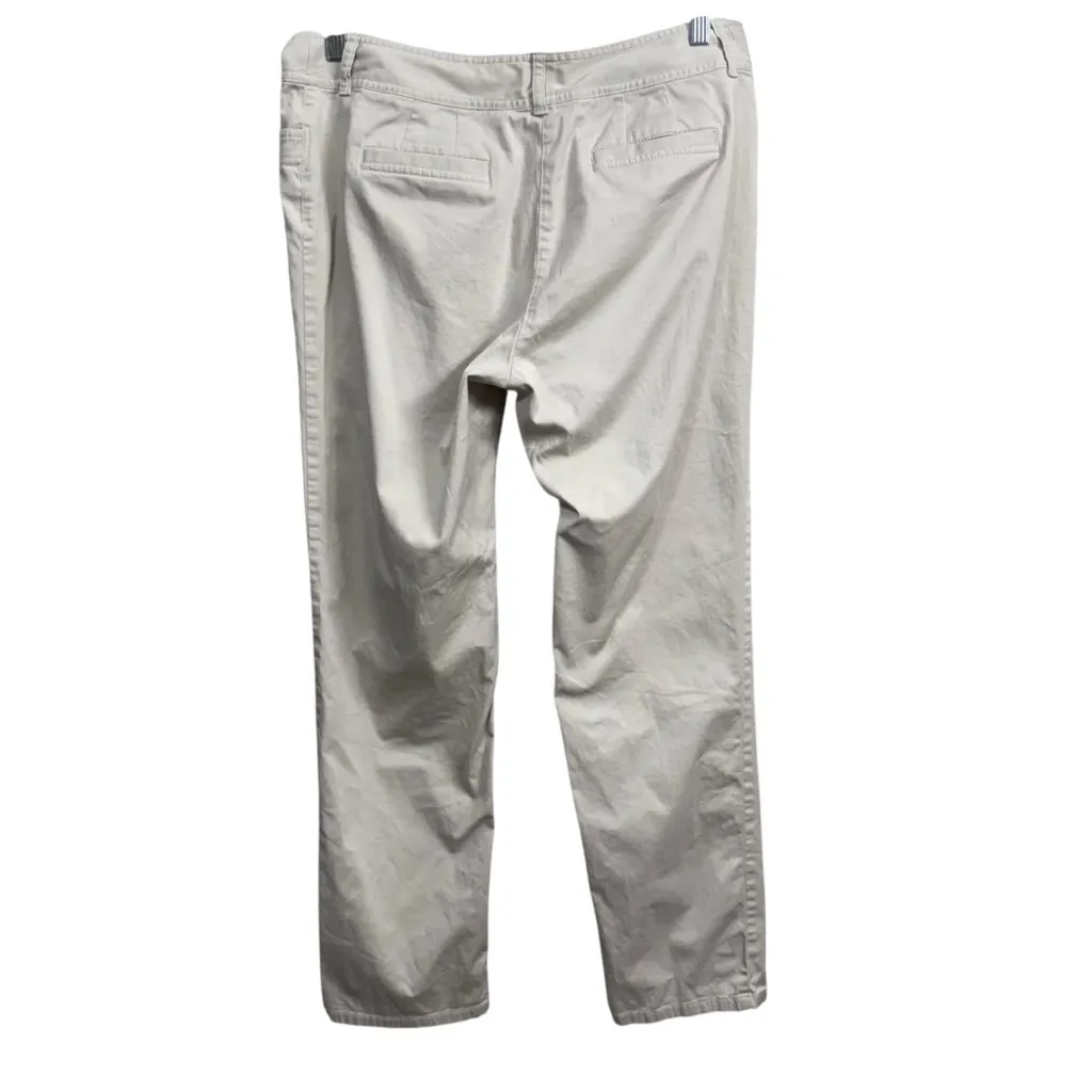 J Jill Women’s Khaki Stretch Pants Size 10 Beige Cotton Blend Straight Leg - Image 4