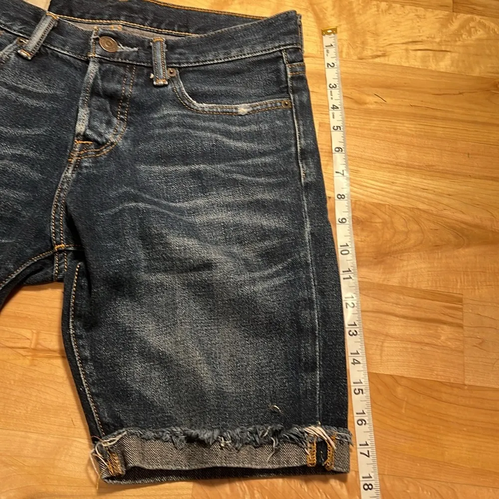 Abercrombie & Fitch Dark Wash Button Up Skinny Bermuda Jean Shorts - Image 10