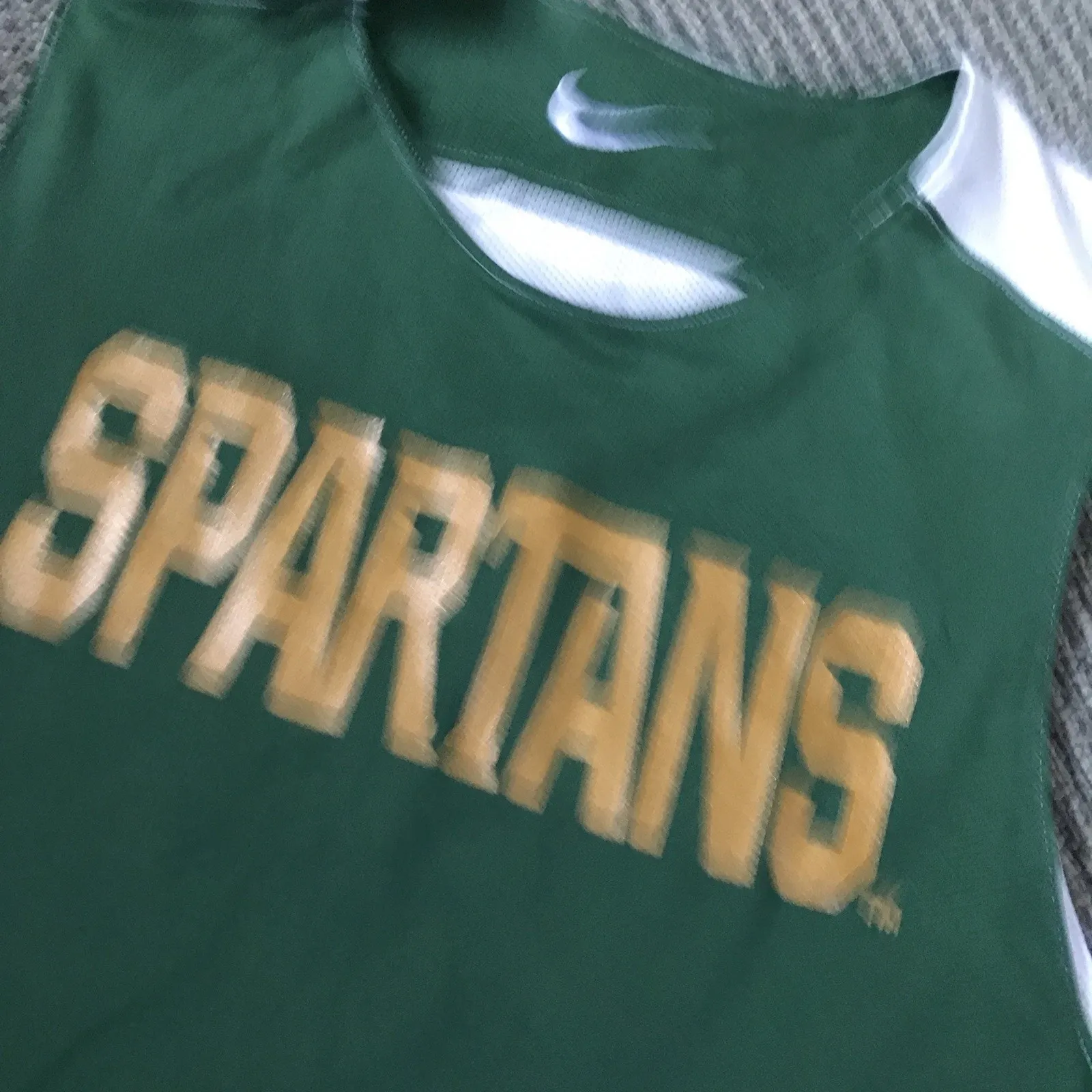 Nike DriFit Reversible Performance Tank Top Spartans Green White Large - Image 5
