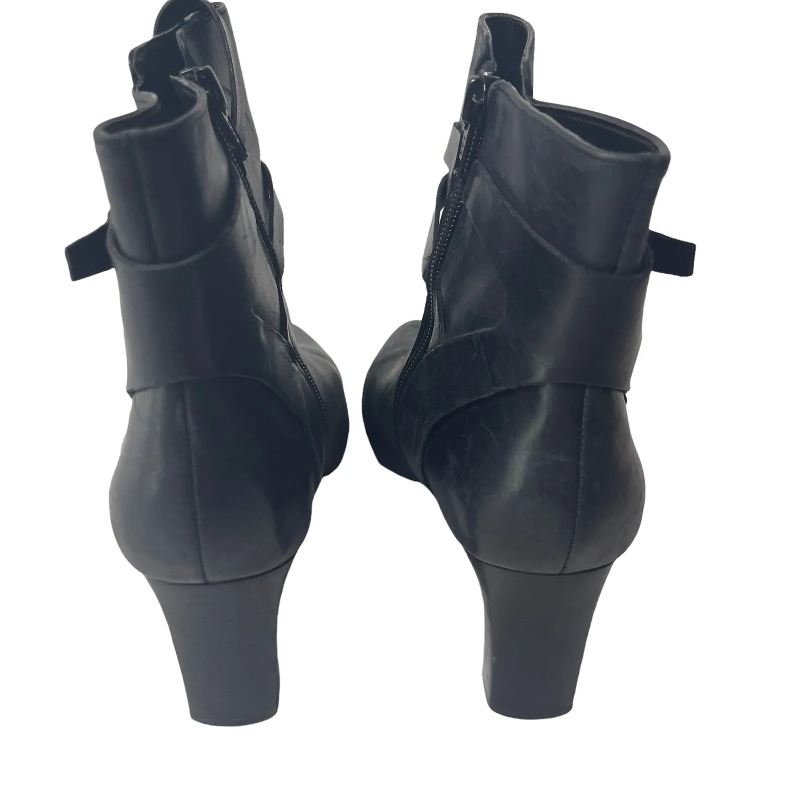 Lauren Ralph‎ Lauren Size 7.5 Black Nadia Leather Old Money 3 IN Bootie Heels - Image 7