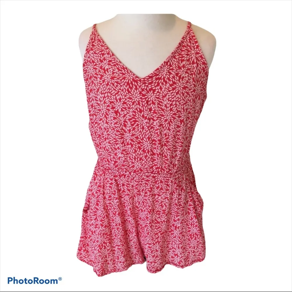 Romper Red Floral Shorts Womens 2 XS Divided - Image 8