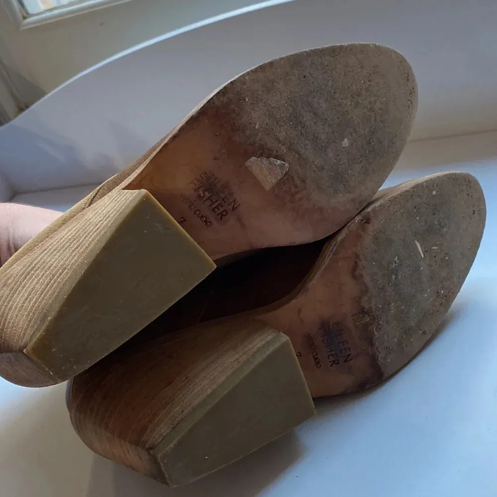 Eileen Fisher Even‎ Booties Tan Brown Leather Ankle Booties Size 7 - Image 9