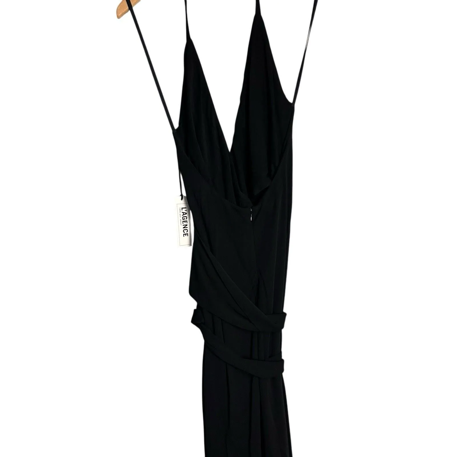 L’AGENCE Black Halter Maxi Dress Women’s 6 Elegant Slit Evening Gown Cocktail - Image 6