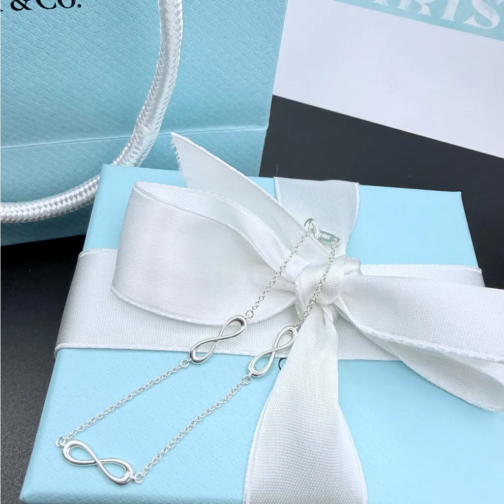 Authenticated Tiffany & Co. Tiffany Infinity Endless Bracelet Sterling Silver 7” - Image 2