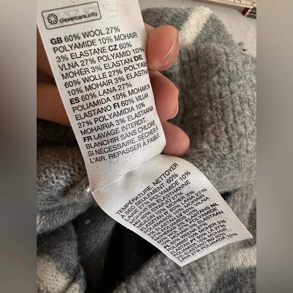 & Other Stories Stockholm Atelier Gray Wool Mohair Blend Sweater (US S) - Image 7