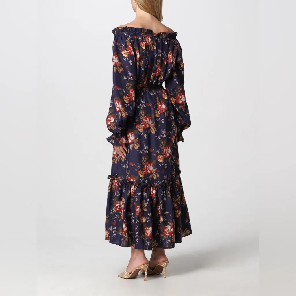 SEA New York Esme Silk Floral Long Sleeve Dress in Navy, Size S, NWT Blue - Image 7
