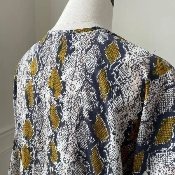 Allison Joy Ali Snake Kimono Grey Yellow M L - Image 4