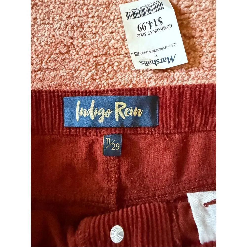 Indigo Rein Terracotta Corduroy Button Front Mini Skirt Women’s 11/29 NWT - Image 2
