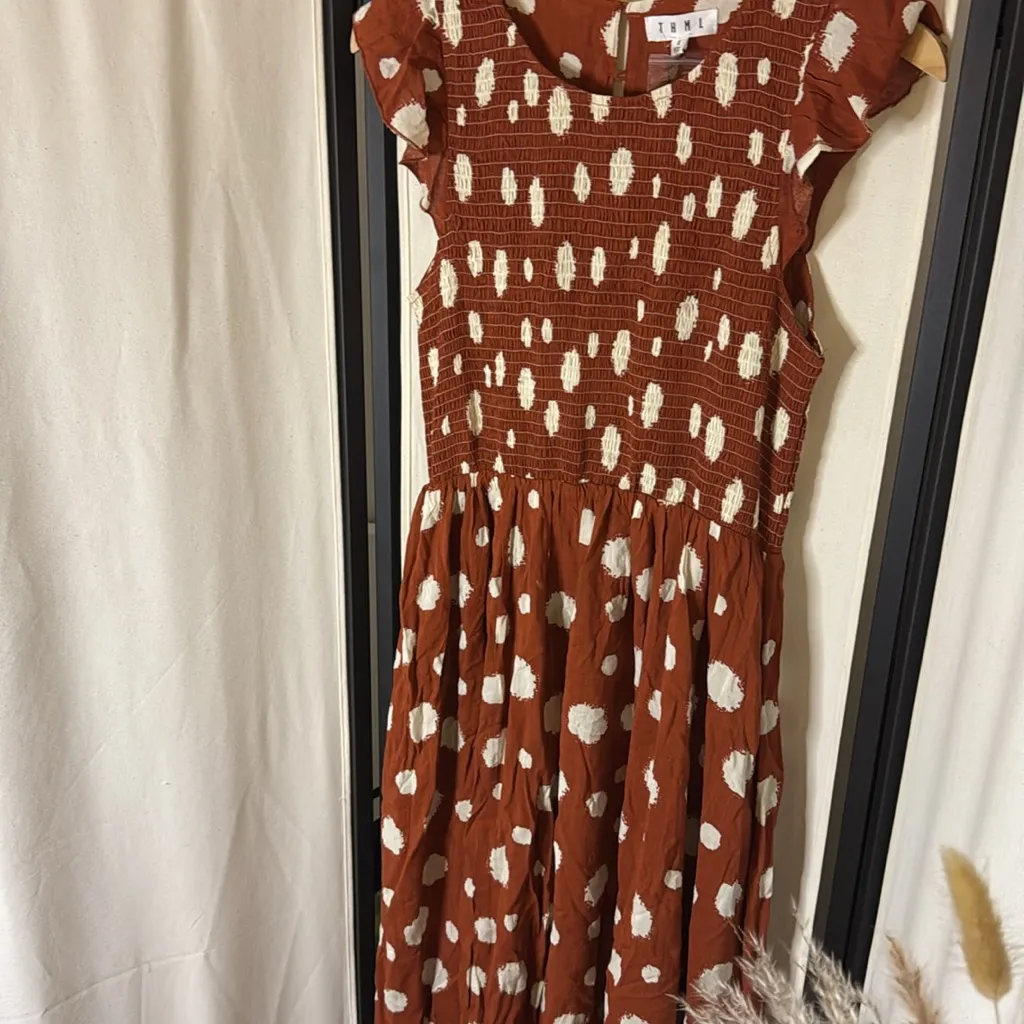 THML Rust and White Midi Dress - Image 5