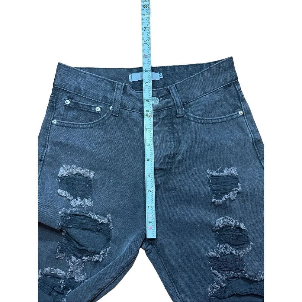 Adika Black Distressed Ripped high rise Jeans Sz XS/ 25 grunge whimsygoth - Image 5