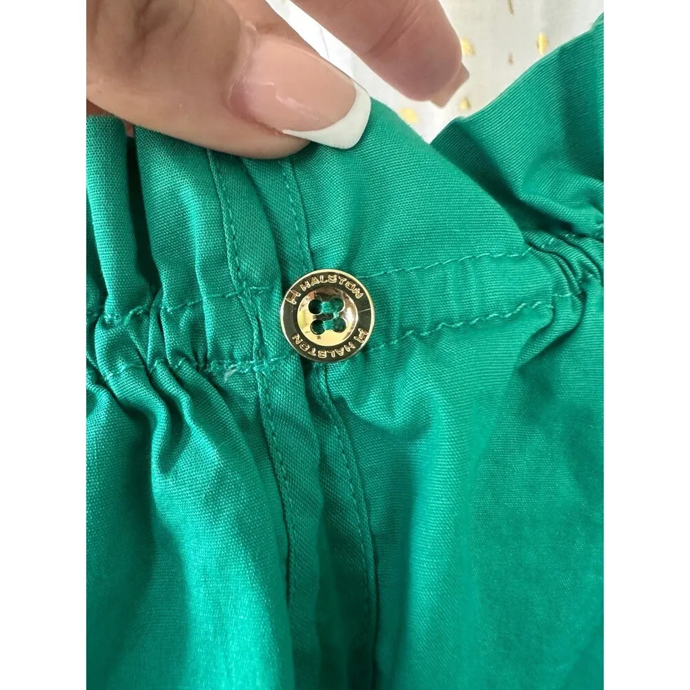 Halston 100% Cotton Wide Eyelet Lace Hem Faux Drawstring Neckline Cinch Waist XL - Image 6