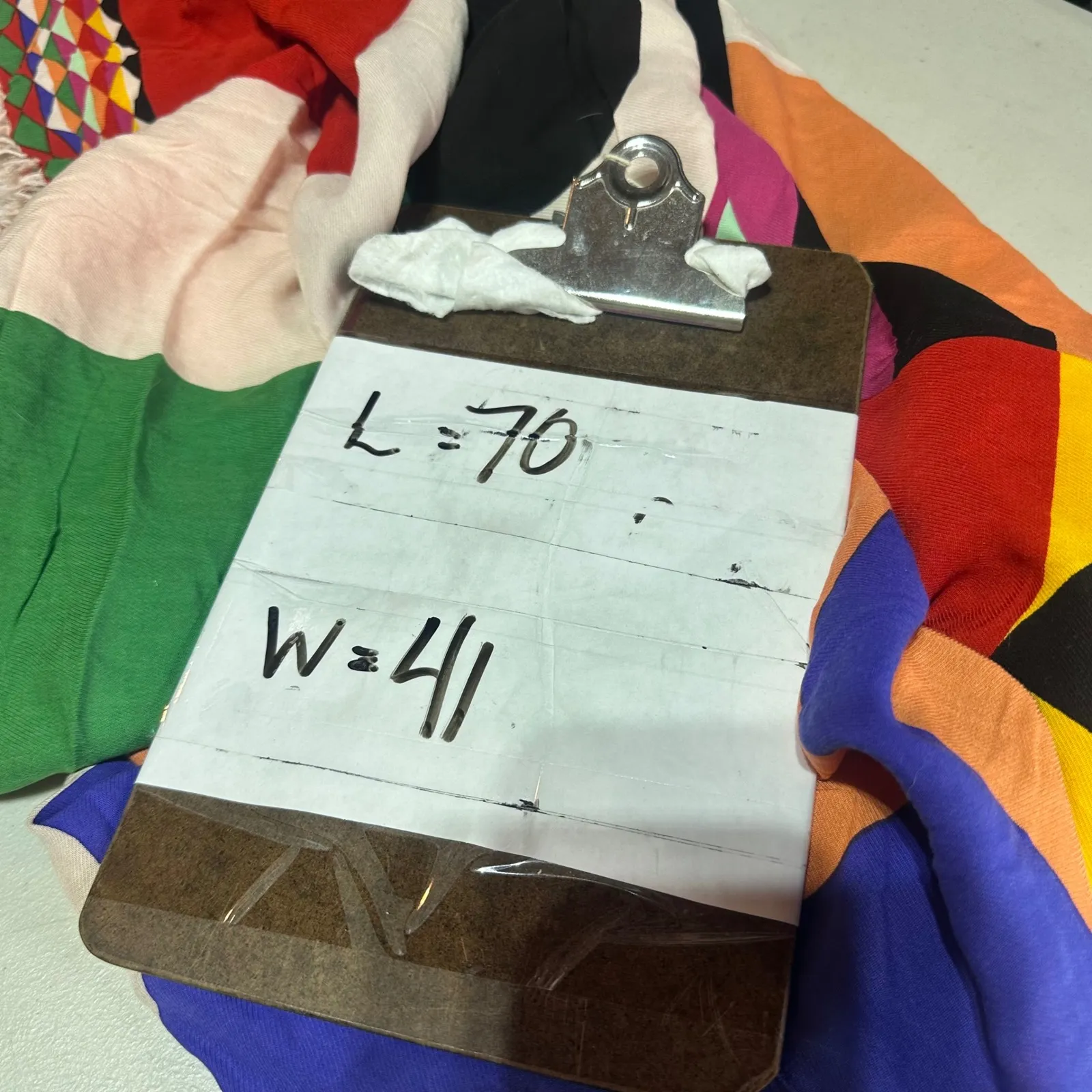 WILD Paris Geometric Print Large Viscose Scarf Shawl Wrap Multi Color Designer Green - Image 6