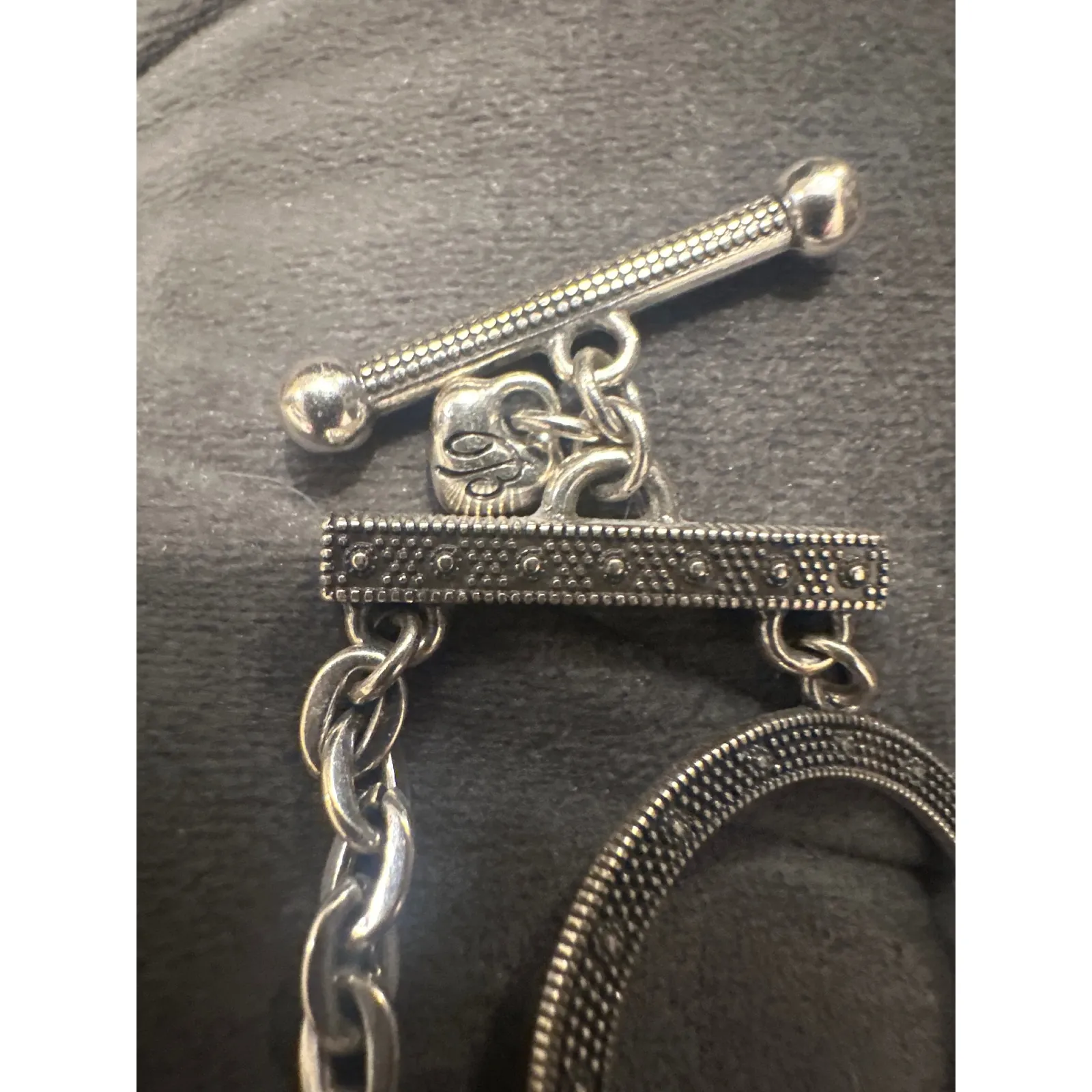 Brighton Townsend toggle Clasp Bracelet Geometric Circle Link Chain Statement Silver - Image 4