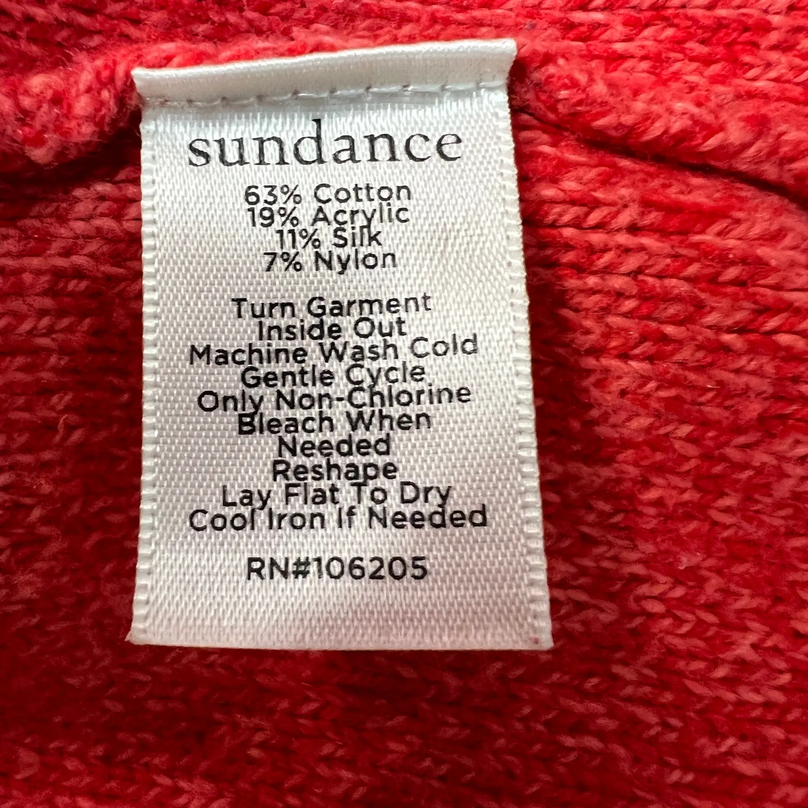 Sundance Knit Sweater Womens M Stretch Cotton Silk Tomato Girl Preppy Christmas - Image 9